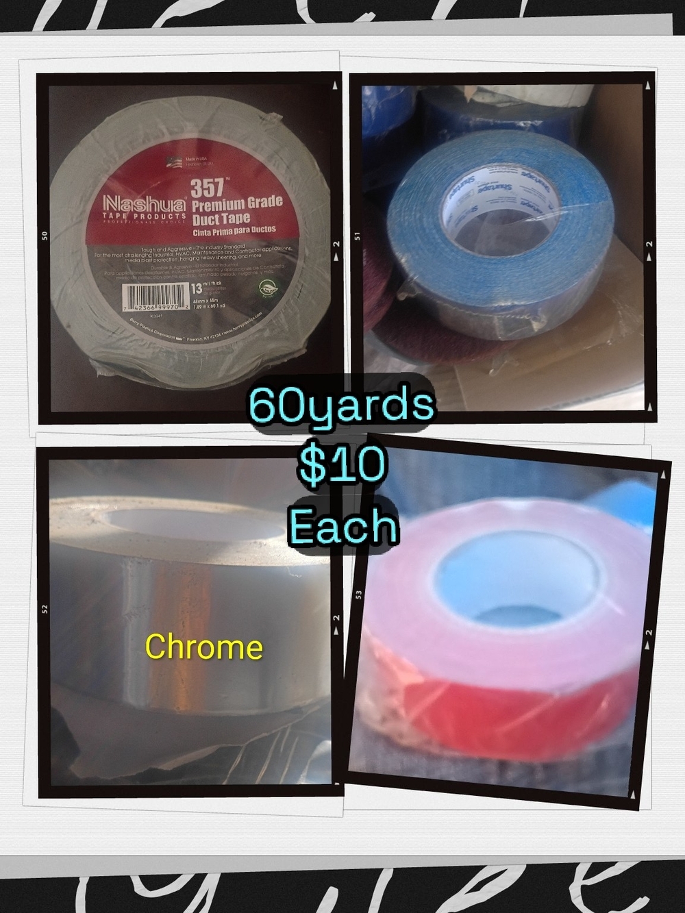 357 Premium Grade Duct Tape - Chrome / Blue / Red